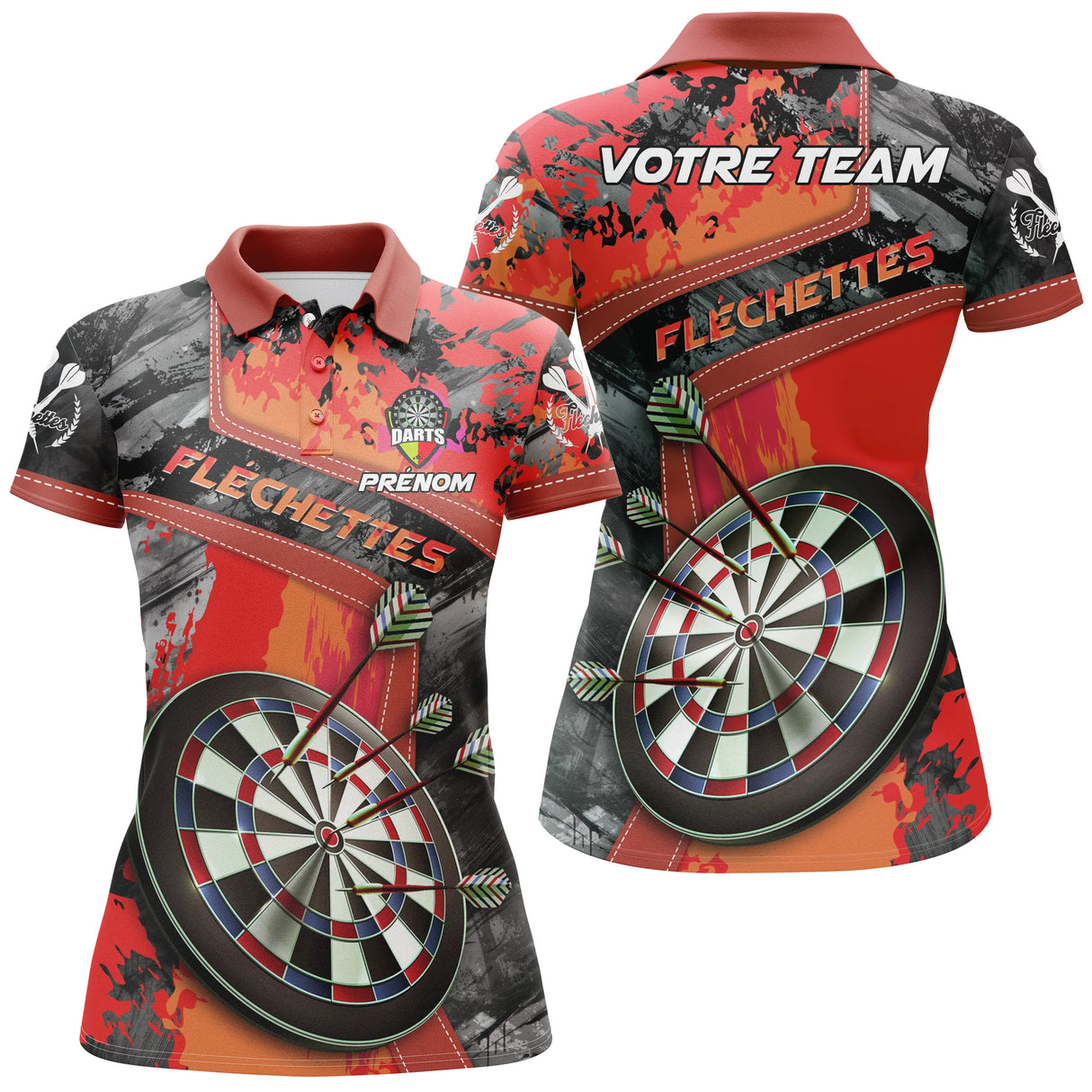 Maillot bowling personnalisé femme rouge, variante coloris pour team et club