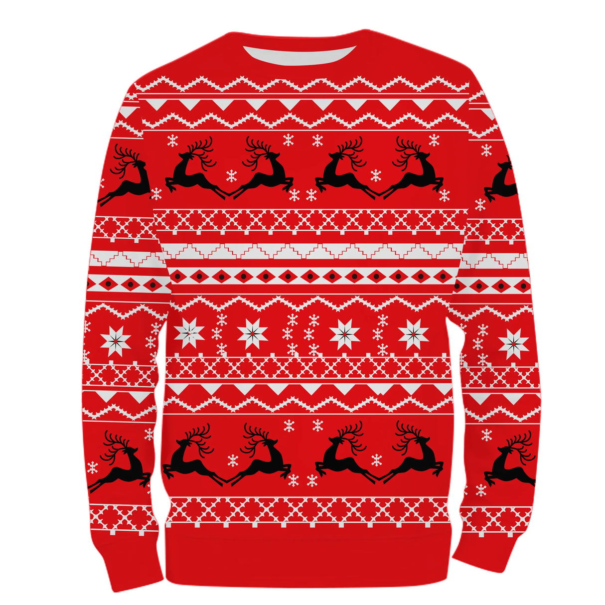 Sweat à capuche Noël rouge cerf scandinave, design ugly christmas sweater pour passionné cynégétique
