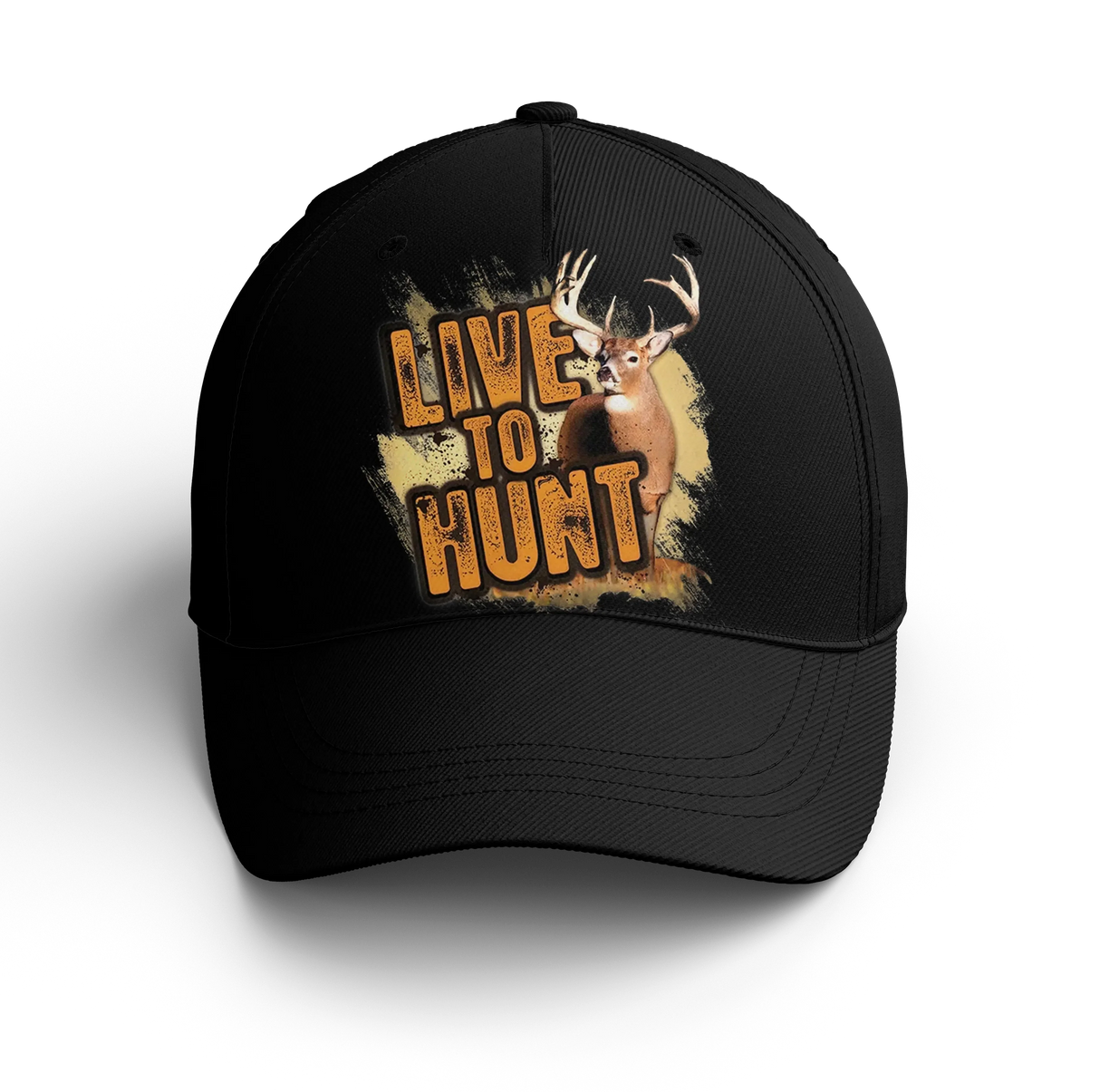 Casquette chasseur cerf noir camouflage cervidés forêt chasse traque unisexe