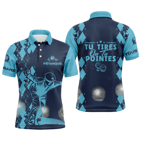 Polo Pétanque, Cadeau Personnalisé Bouliste, Tu Tires Ou Tu Pointes - CT13092364 Polo Homme Marine
