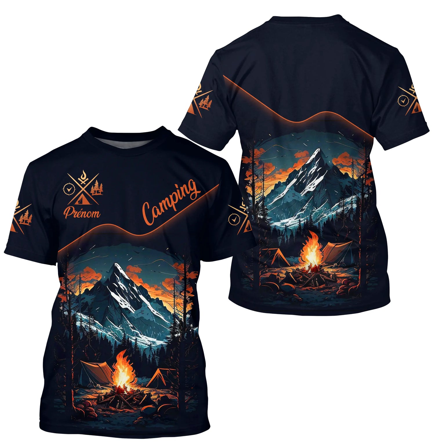 Sweat, T-shirt et Hoodie Camping Personnalisé – Feu de Camp & Montagne - A14012510 - T-shirt