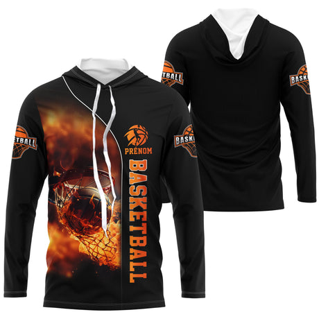 Tenue basketball personnalisable – T-shirt, hoodie, sweat ou veste zippée - A16012506 - Anti-UV T-shirt à capuche
