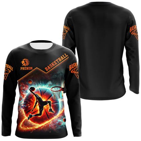 T-shirt, Sweat & Hoodie Basketball 🔥 Design Galactique | Anti-UV & Confort - A160125 - Anti UV T-shirt manches longues