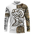Pêche De La Carpe, Cadeau Pêcheur, Camouflage, Tatouage, Personnaliser - VEPECA011 T-shirt Anti UV à Capuche Unisexe
