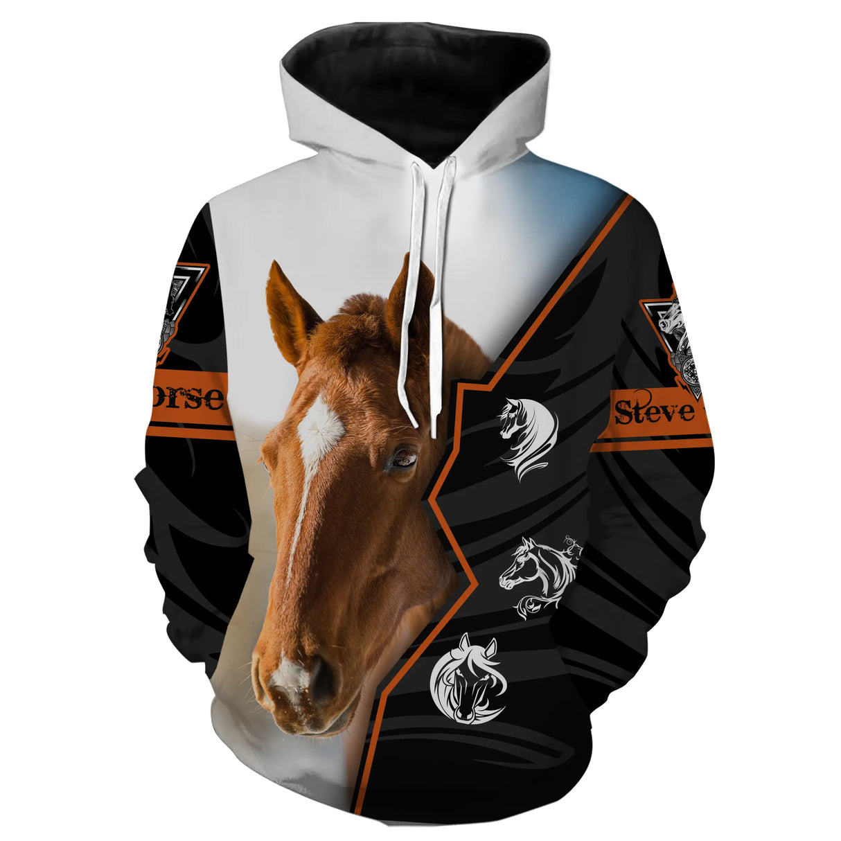 Sweater all-over Quarter Horse manches longues unisexe portrait cheval brun équestre