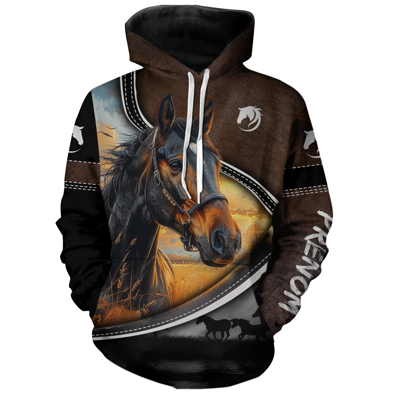 Polo Équestre Imprimé - Cheval - Passion Équitation - CT22022447 Sweat à Capuche All Over Unisexe