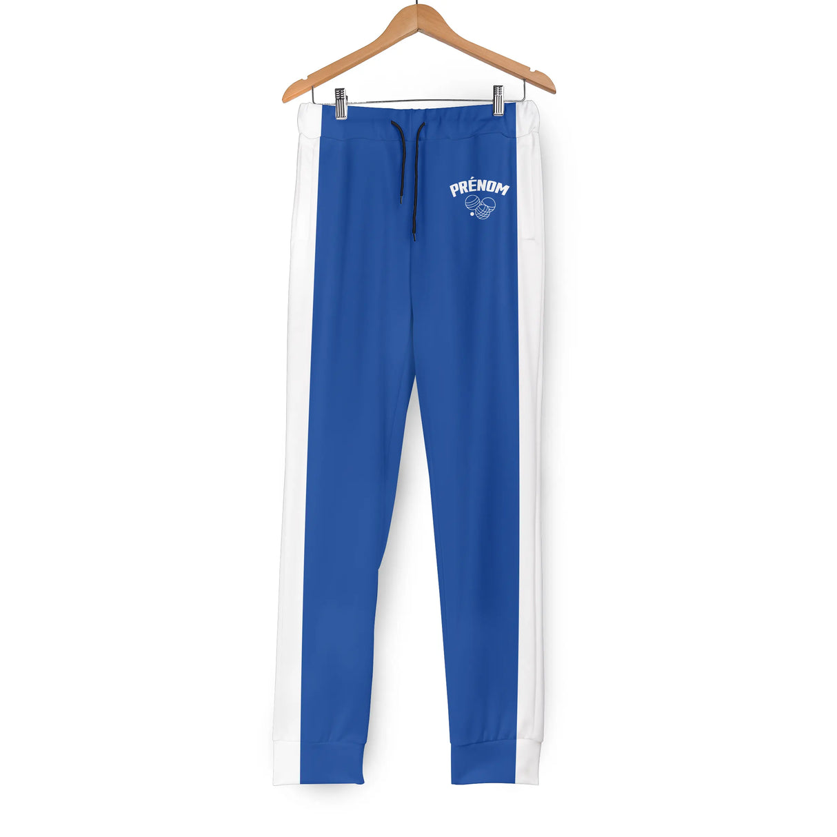 Pantalon pétanque noir vue dos détail bandes jaunes contrastées sublimation intégrale