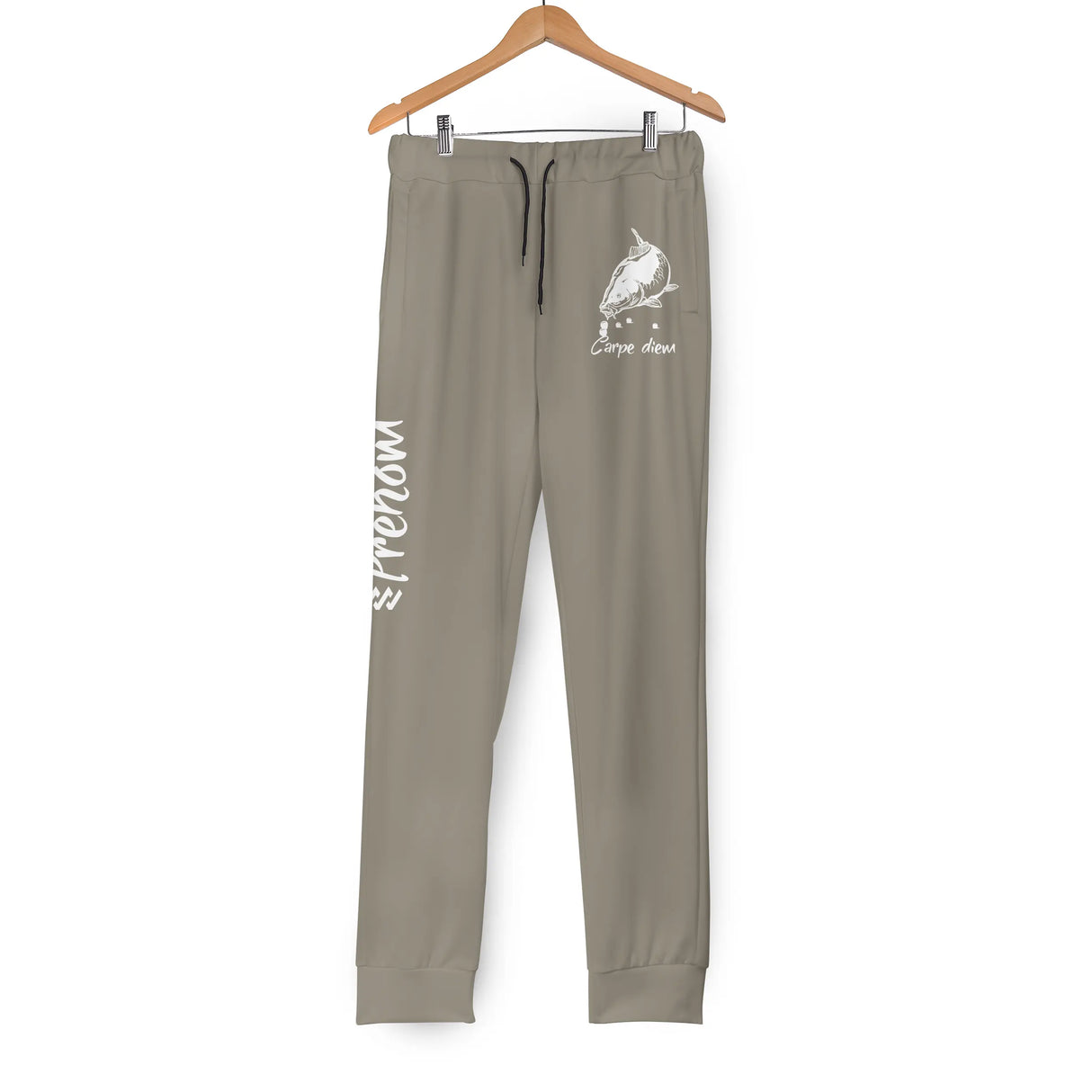Jogging carpe diem beige illustration carpe lévitation inscription Carpe diem prénom personnalisé pêche