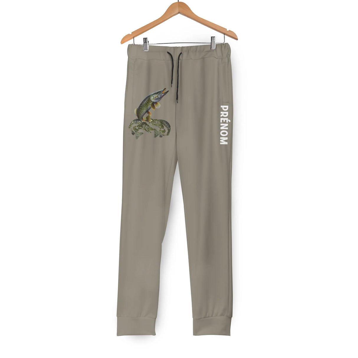 Pantalon pêche brochet bleu marine vue dos coupe ajustée cheville design carnassier halieutique