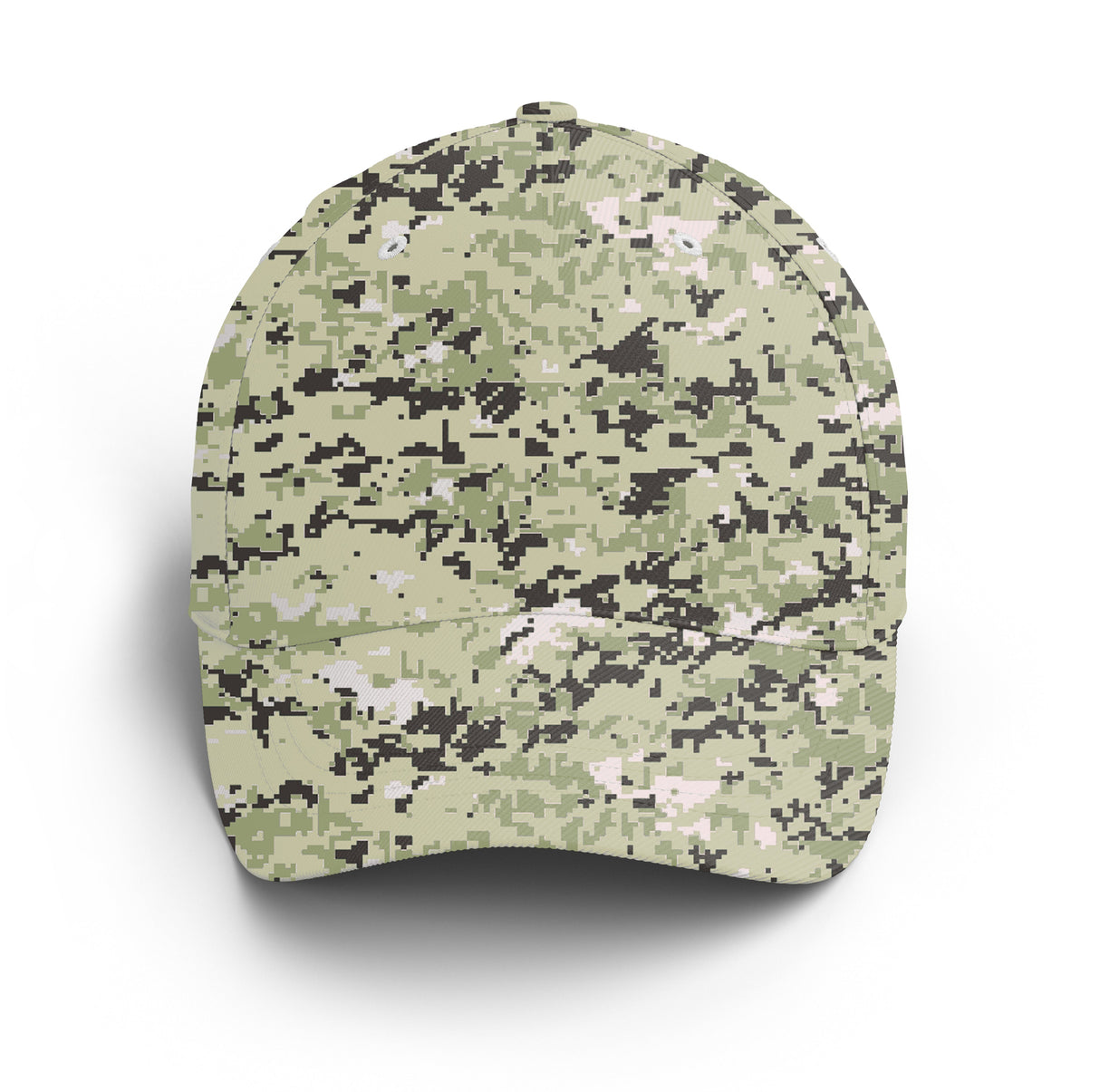 Casquette camouflage digital pixelisé vert beige discret nature unisexe