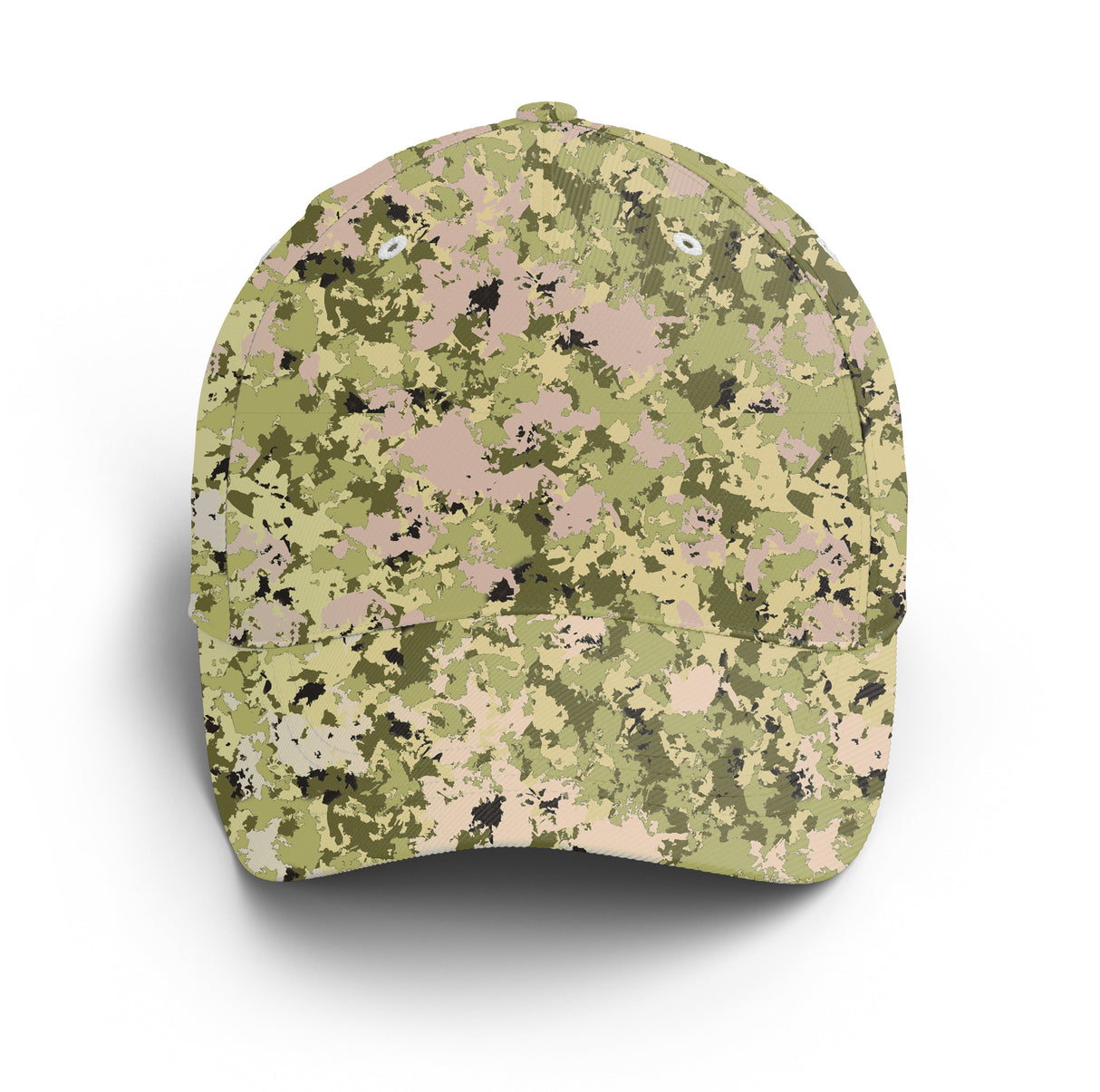 Casquette camouflage digital pixelisé vert beige marais étang nature unisexe