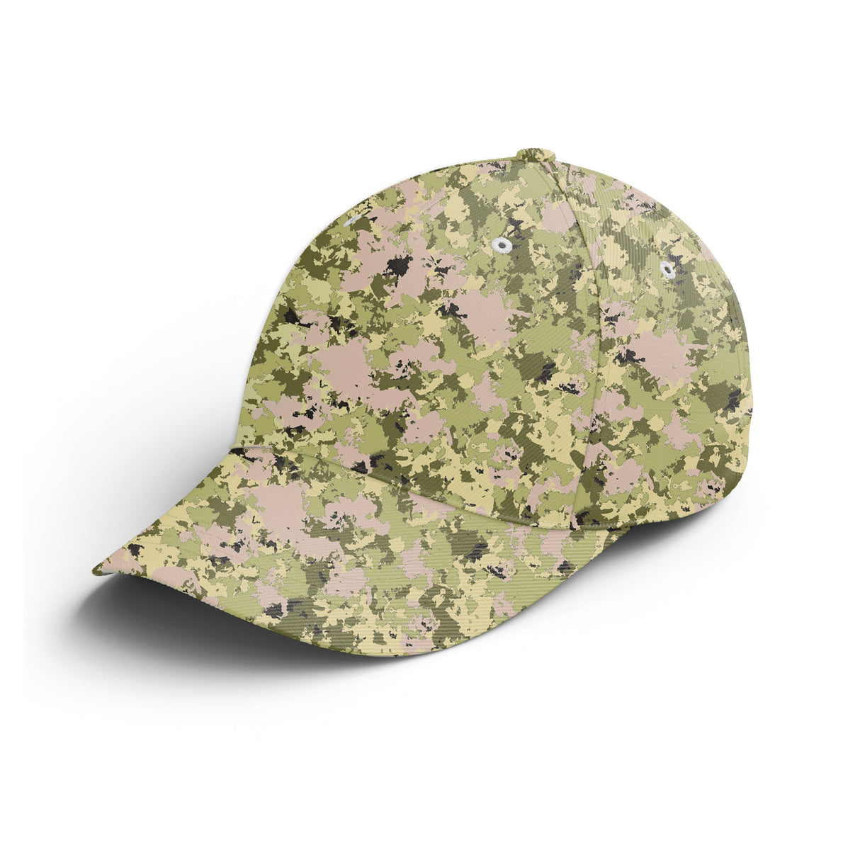 Casquette camouflage digital vert clair beige marais roselières pêcheur chasseur unisexe moderne