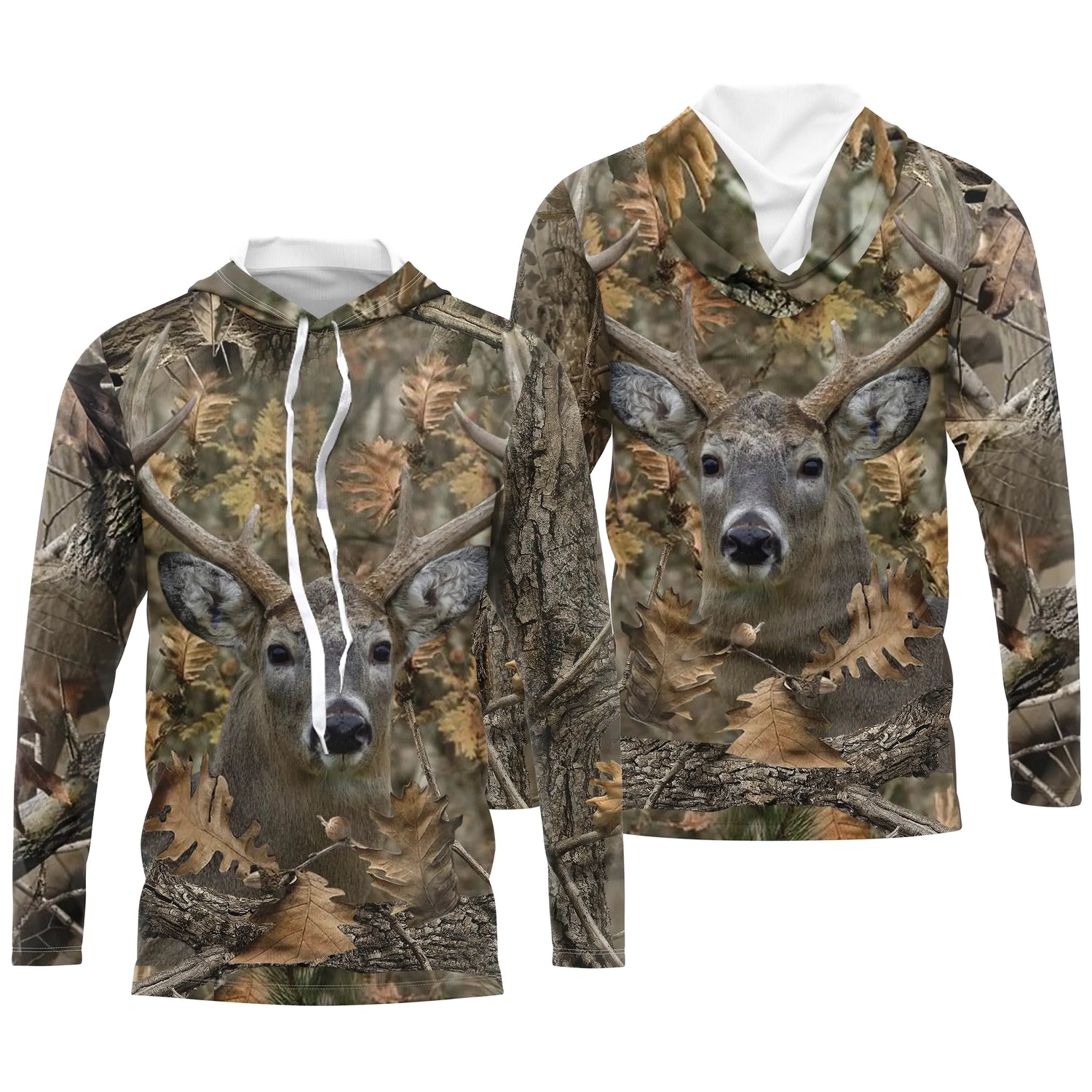 Chasse au Cerf, T shirt Chasseur, Camouflage, VĂȘtements de Chasse - CTS24052225 T-shirt Anti UV Ă  Capuche