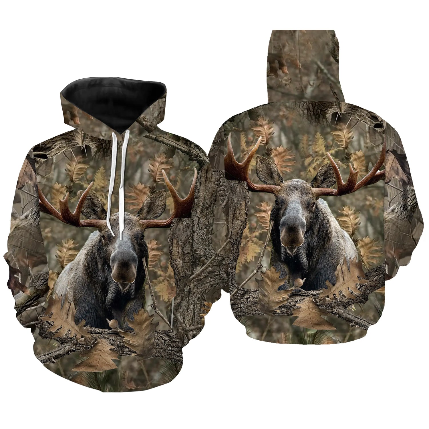 Chasse à l'Élan, T shirt Chasseur, Camouflage, Vêtements de Chasse - CTS24052227 Sweat à Capuche All Over Unisexe