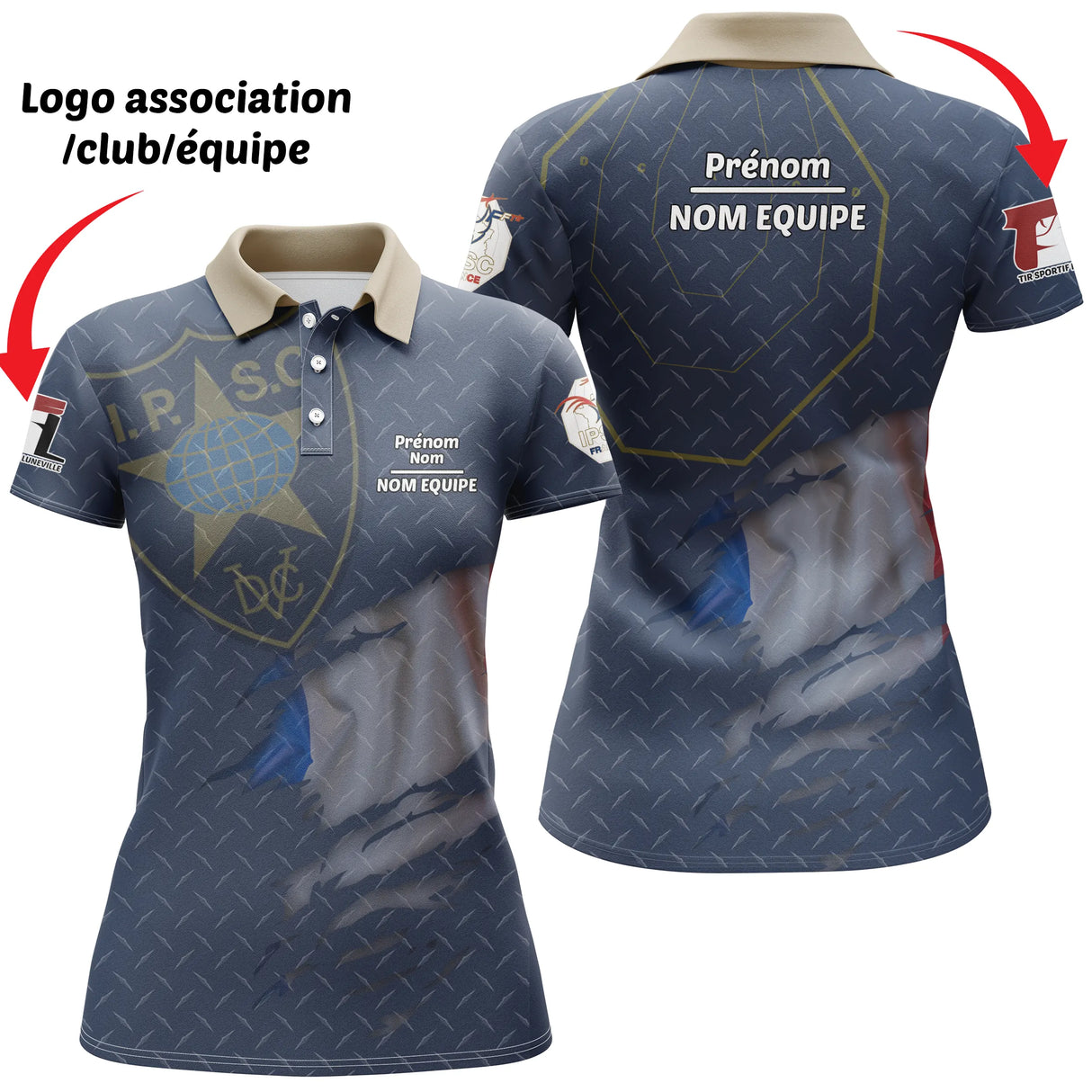 Polo tir sportif variante IPSC avec écusson tactique