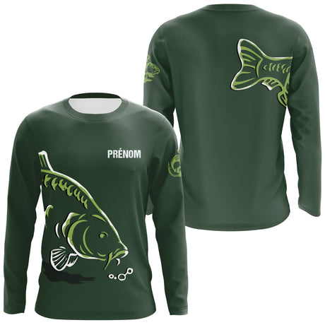 T-shirts & Sweats de Pêche Personnalisés Anti-UV - Pêche De La Carpe, Cadeau Original Pêcheur - A28032501 - Anti-UV t-shirt manches longues