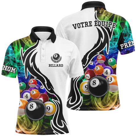Polo De Billard Professionnel Avec Prénom Personnalisé, Boule De Billard, Table Vert Jeu De La 9 - CT27062325 Polo Homme