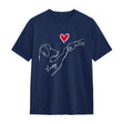 đŸ T-shirt, Sweatshirt & Hoodie PersonnalisĂ©s Chien â Design Minimaliste & CĆur â€ïž | Coton Premium | Noir, Gris, Marine, Beige đ¶âš - A28122402 - T-shirt bleu marine