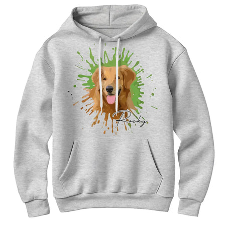 Sweatshirts & T-shirts en Coton : Portrait Animalier Unique – Couleurs Variées - A28122407 - Sweat à capuche   gris