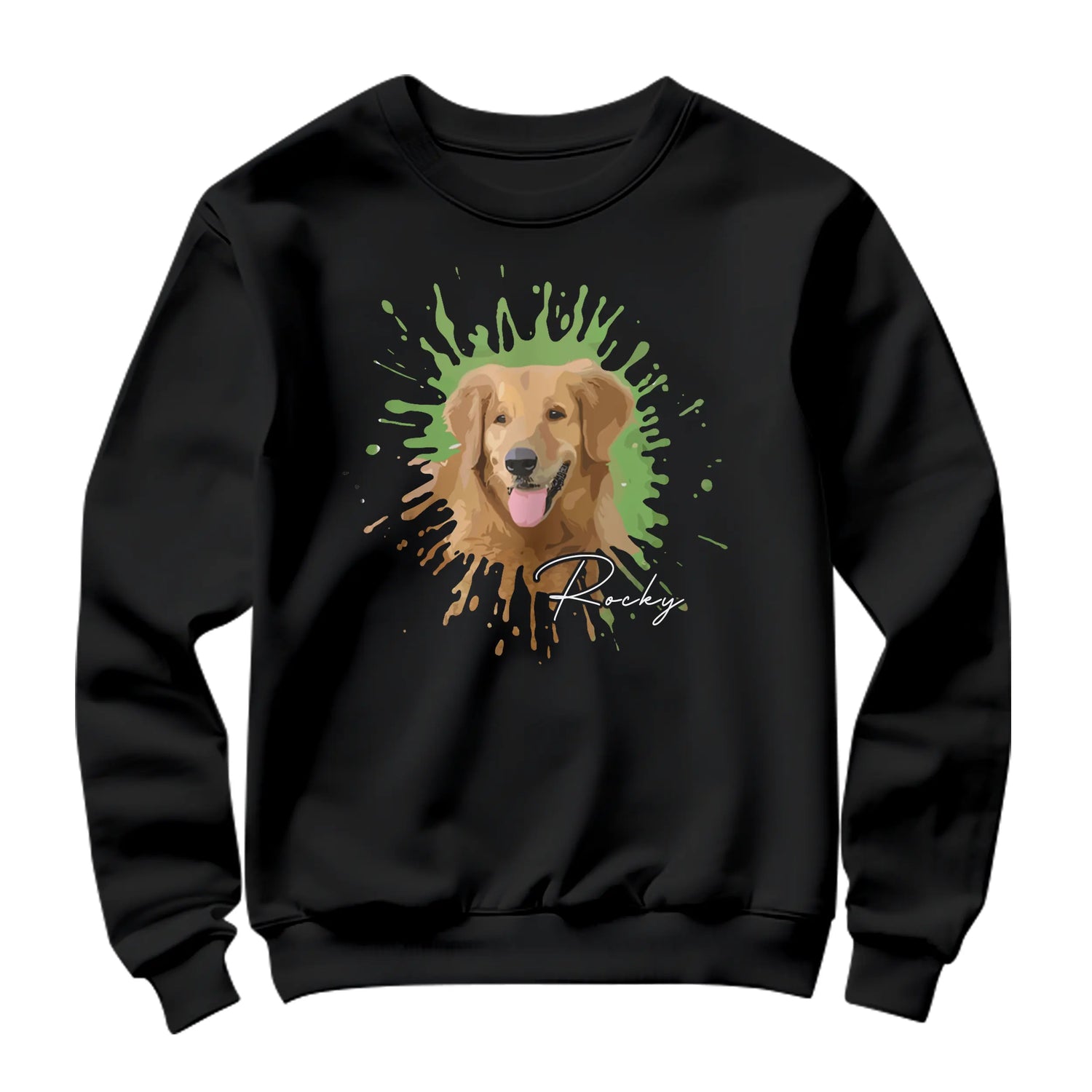 Sweatshirts & T-shirts en Coton : Portrait Animalier Unique â Couleurs VariĂ©es - A28122407 - Sweater noir