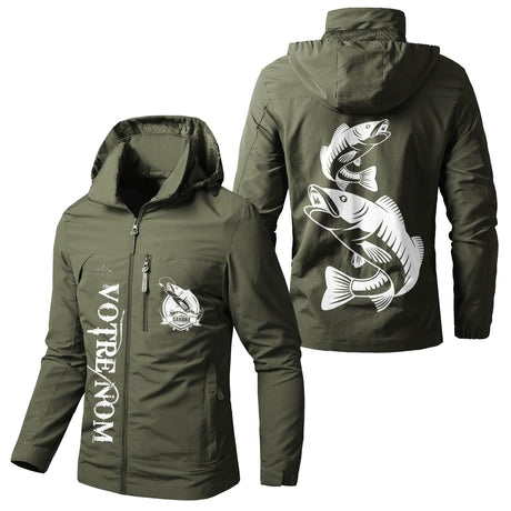 Veste Imperméable Personnalisée Pour Pêcheur, Pêche Du Sandre, Cadeau Original Pêcheur - CT29112340 - Vert Militaire