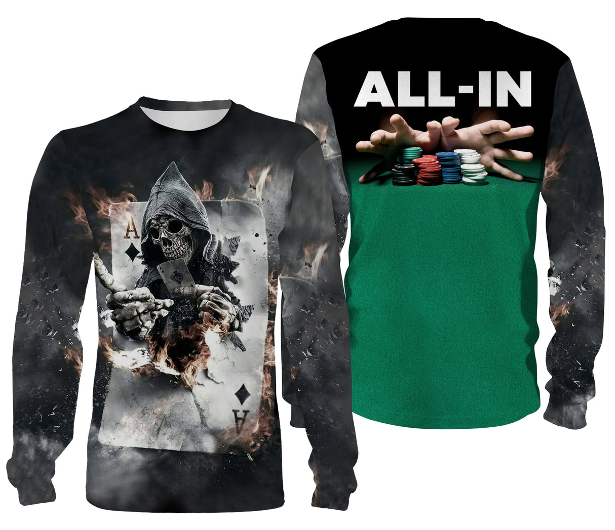 Tapis Poker, All In, Cadeau Joueur De Poker, Jeux De Carte - VETRAV003