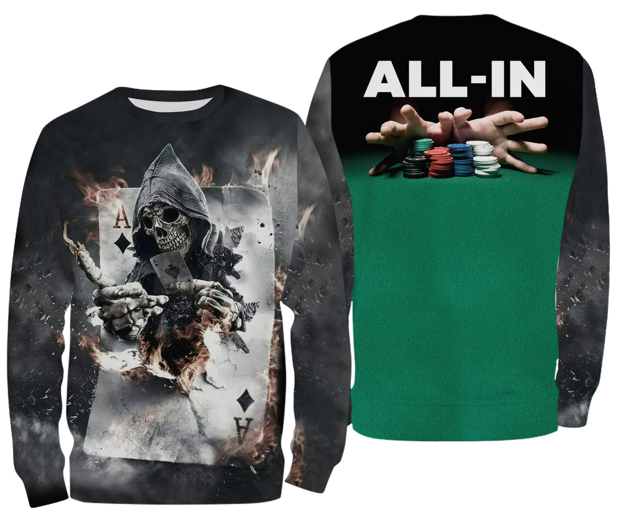 Tapis Poker, All In, Cadeau Joueur De Poker, Jeux De Carte - VETRAV003