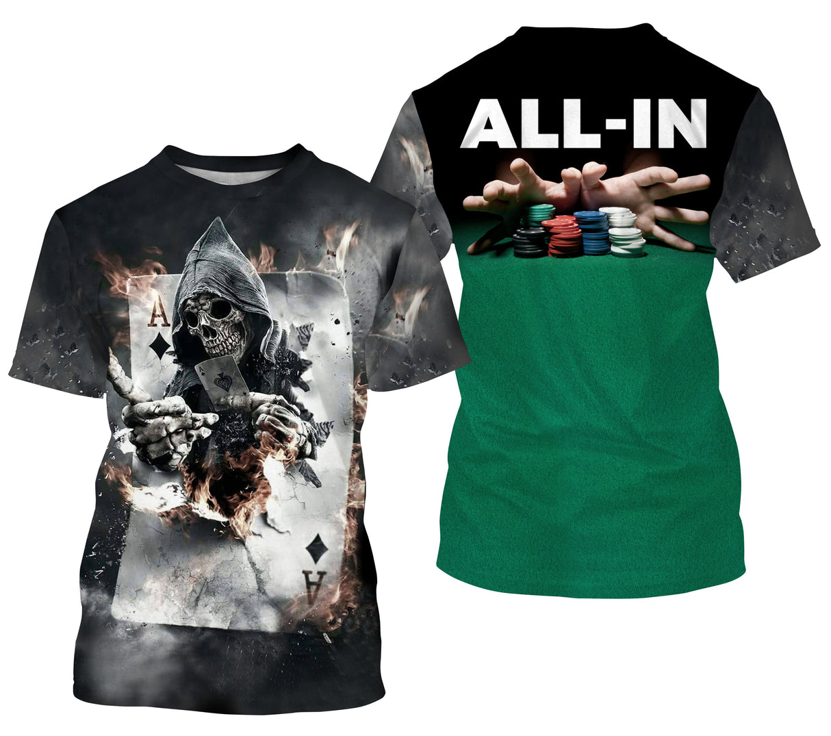 Tapis Poker, All In, Cadeau Joueur De Poker, Jeux De Carte - VETRAV003