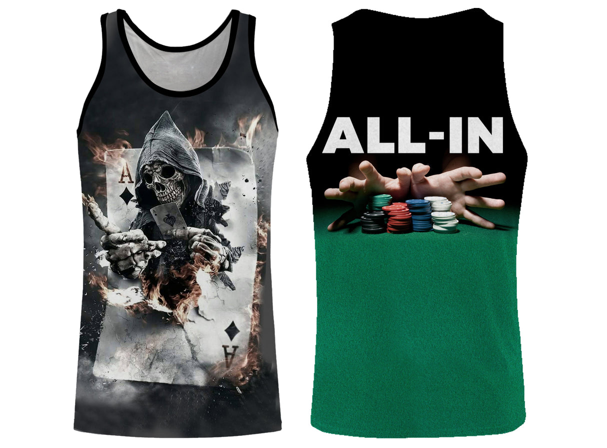 Tapis Poker, All In, Cadeau Joueur De Poker, Jeux De Carte - VETRAV003