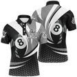 Polo Billard Personnalisé avec Prénom | Motif Élégant Billes de Billard Noir et Blanc | Vêtement Signature pour les Passionnés de Billard - CT01072314 Polo Homme