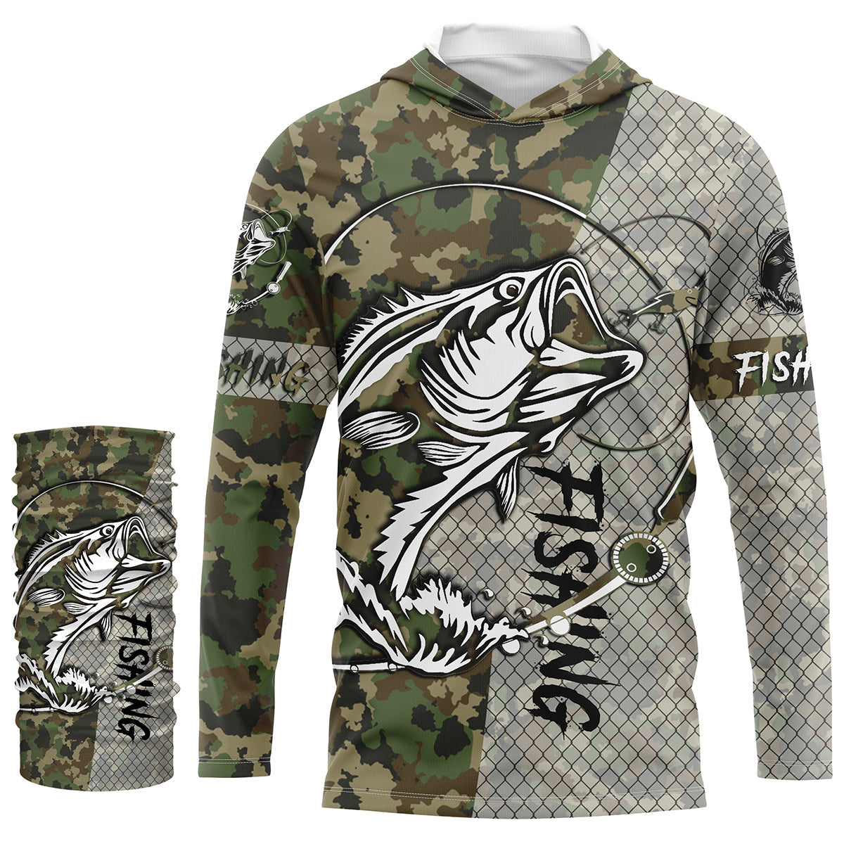 Vêtement UV pêche bar camouflage Fishing déclinaison