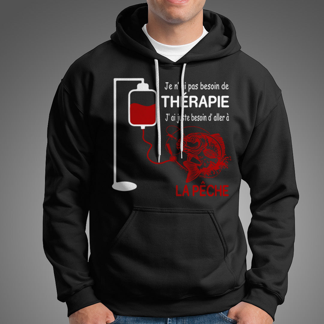 Sweater humour pêche Pas besoin thérapie diable rouge canne