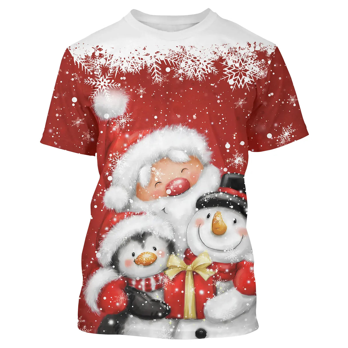Sweat Noël variante avec personnages festifs rouge
