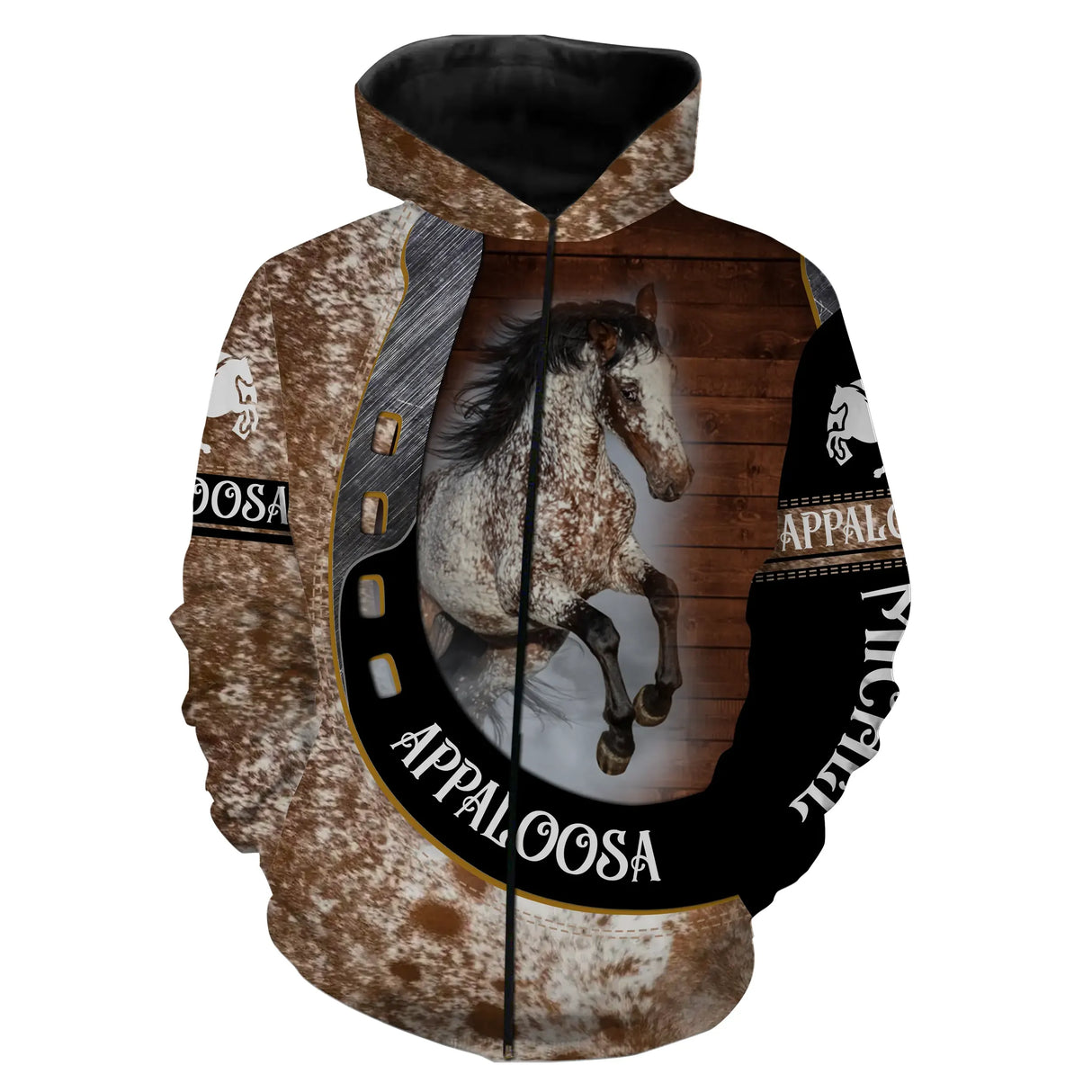Sweat zippé all-over Appaloosa cuir tachetée robe mouchetée coupe unisexe