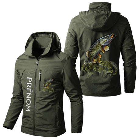 Veste Imperméable De Pêche, Pêche Du Brochet, Cadeau Personnalisé Pêche Carnassier - CT05092335 Vert