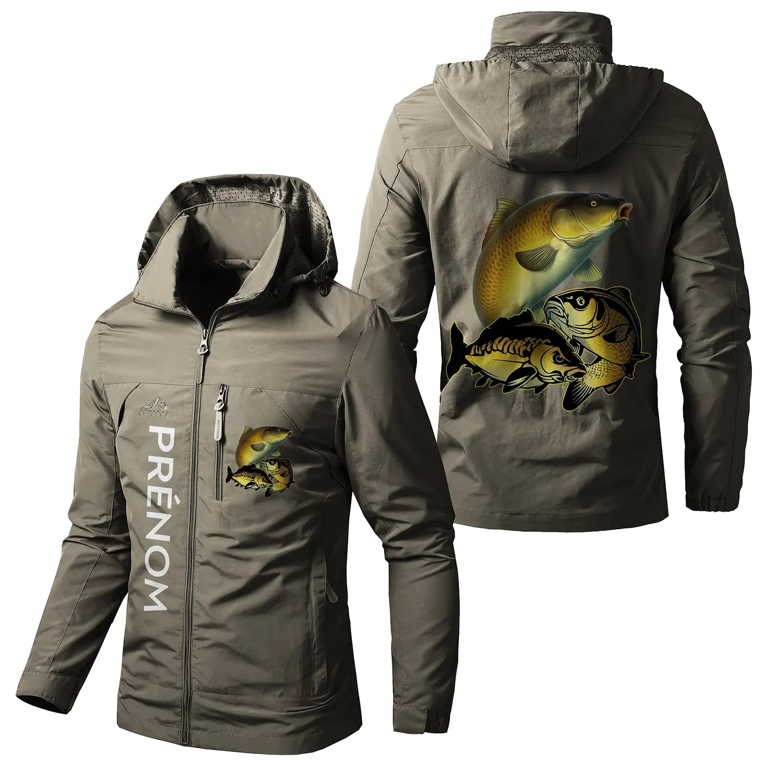 Veste Imperméable De Pêche, Pêche À La Carpe, Cadeau Personnalisé Carpiste - CT05092336 Kaki