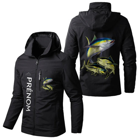 Veste Imperméable Et Coupe Vent, Pêche Au Thon, Cadeau Personnalisé Pêcheur - CT05092340 Noir