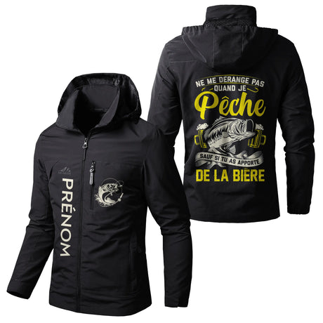 Veste Imperméable Et Coupe Vent Personnalisée, Cadeau Humour Pêcheur, Ne Me Dérangez Pas Quand Je Pêcher - CT05092341 Noir