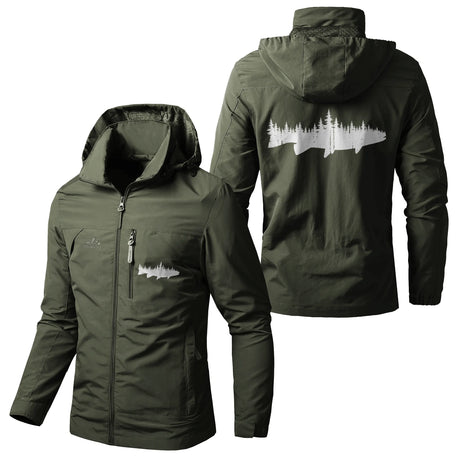 Veste Imperméable et Coupe-Vent Personnalisée - Poisson Passion - CT05092359 Vert Armée