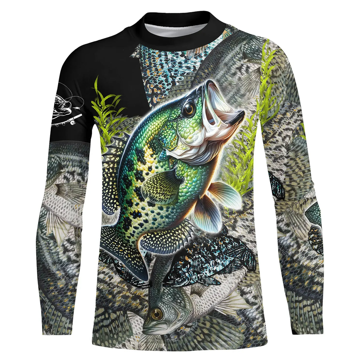 T-shirt all-over peau du crapet poisson-soleil multicolore vue dos écailles brillantes