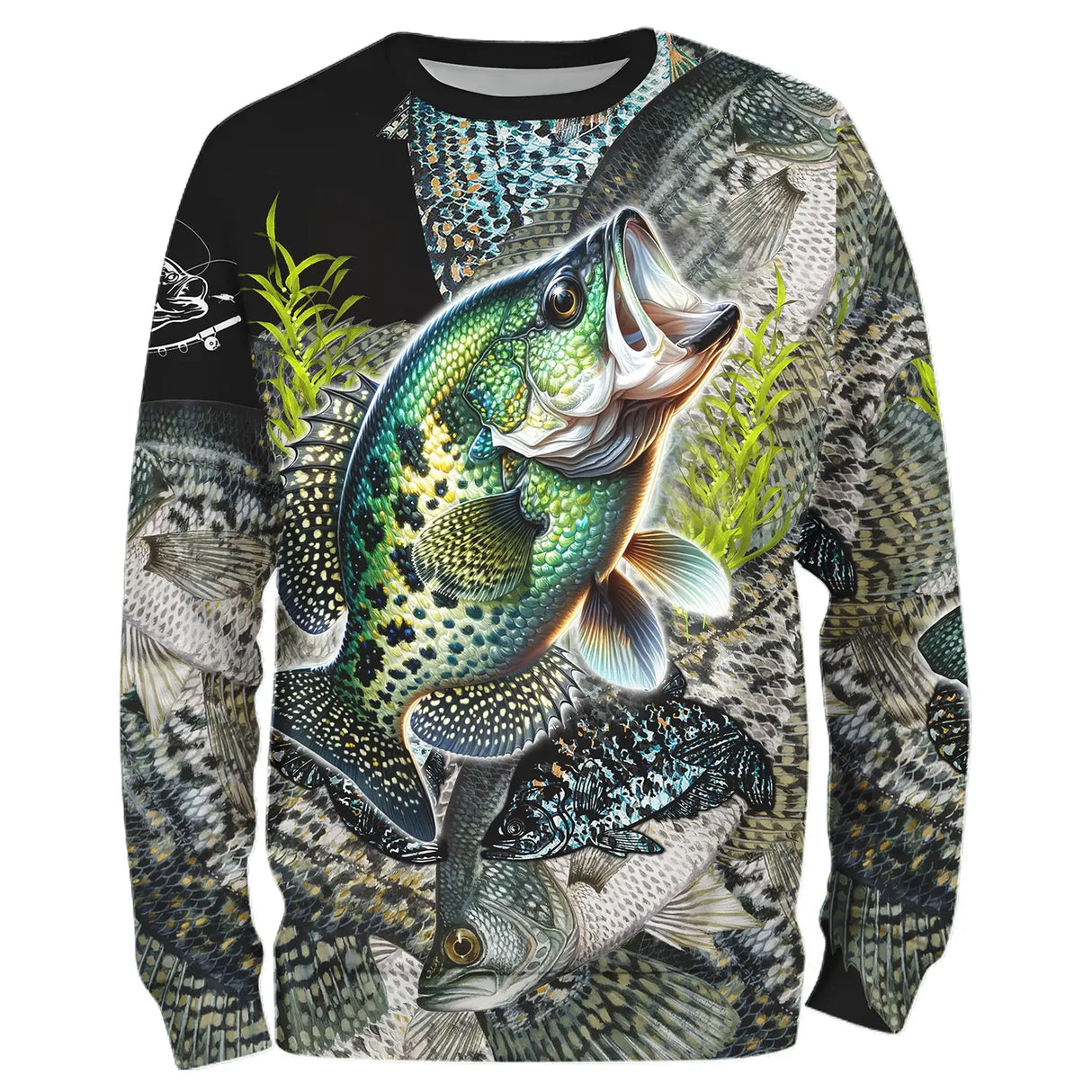 Sweater all-over peau du crapet poisson-soleil multicolore écailles brillantes
