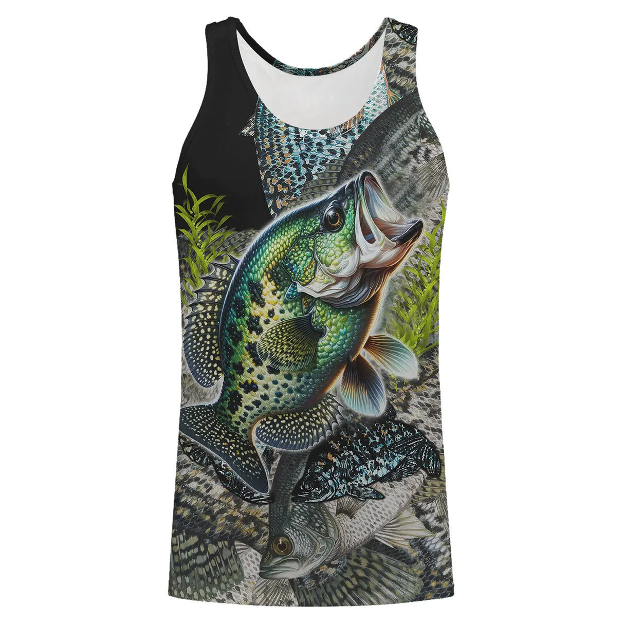 Débardeur all-over peau du crapet poisson-soleil multicolore vert bleu orange