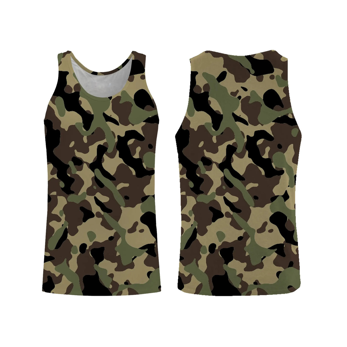 Débardeur all-over camouflage forêt vert kaki olive été chasse