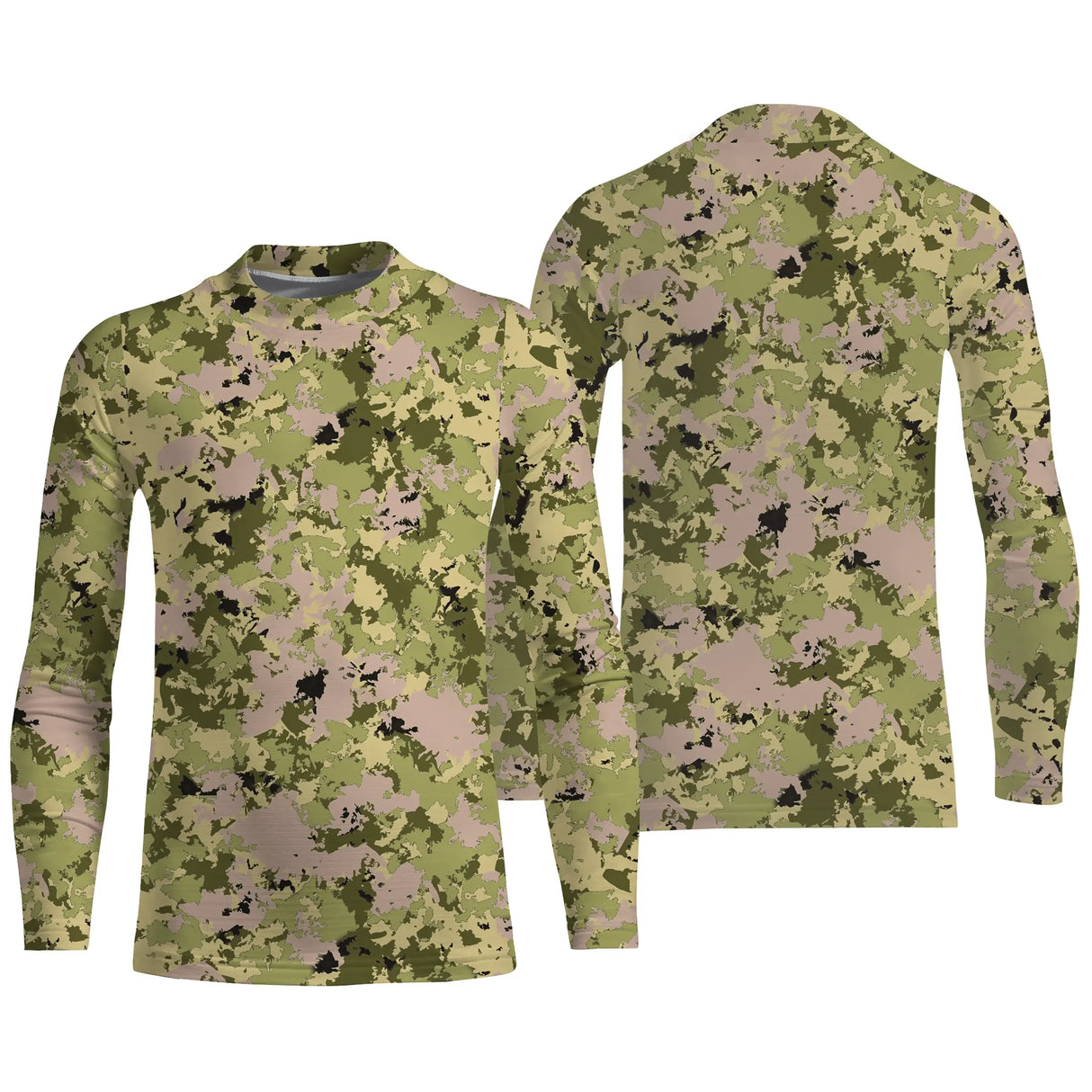 Manches longues anti-UV camouflage pixel digital vert coupe unisexe été