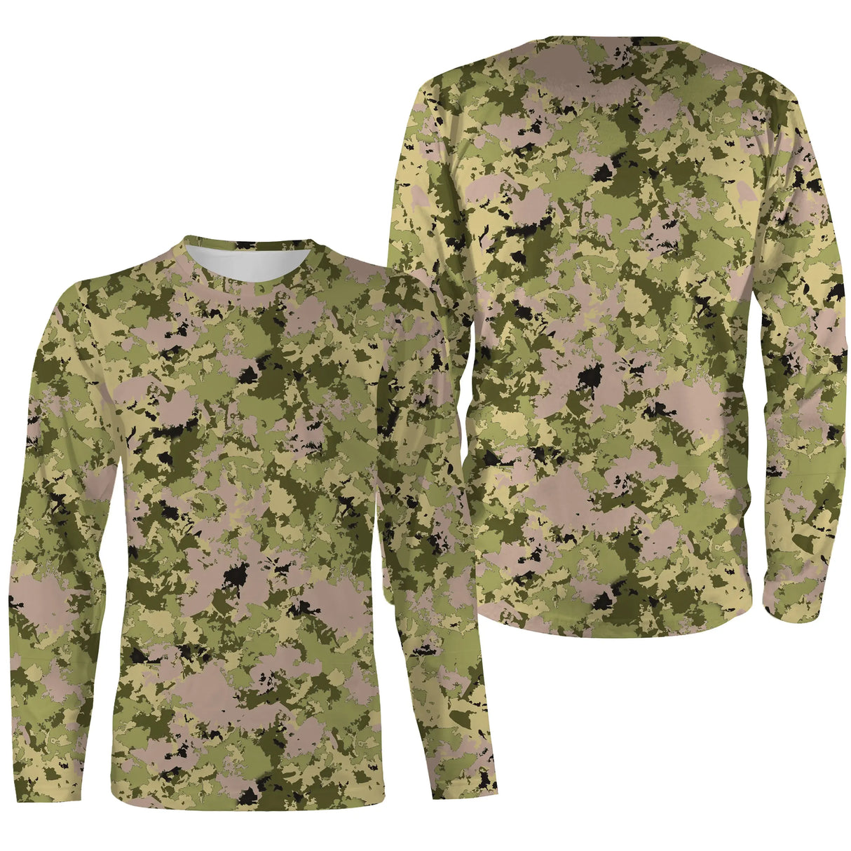 Manches longues camouflage pixel digital vert sauge coupe unisexe approche