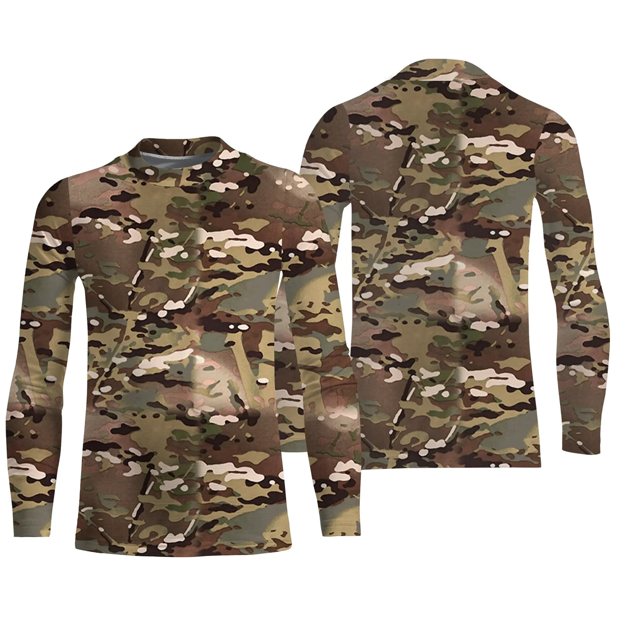 Manches longues anti-UV camouflage MultiCam brun vert sable coupe unisexe été