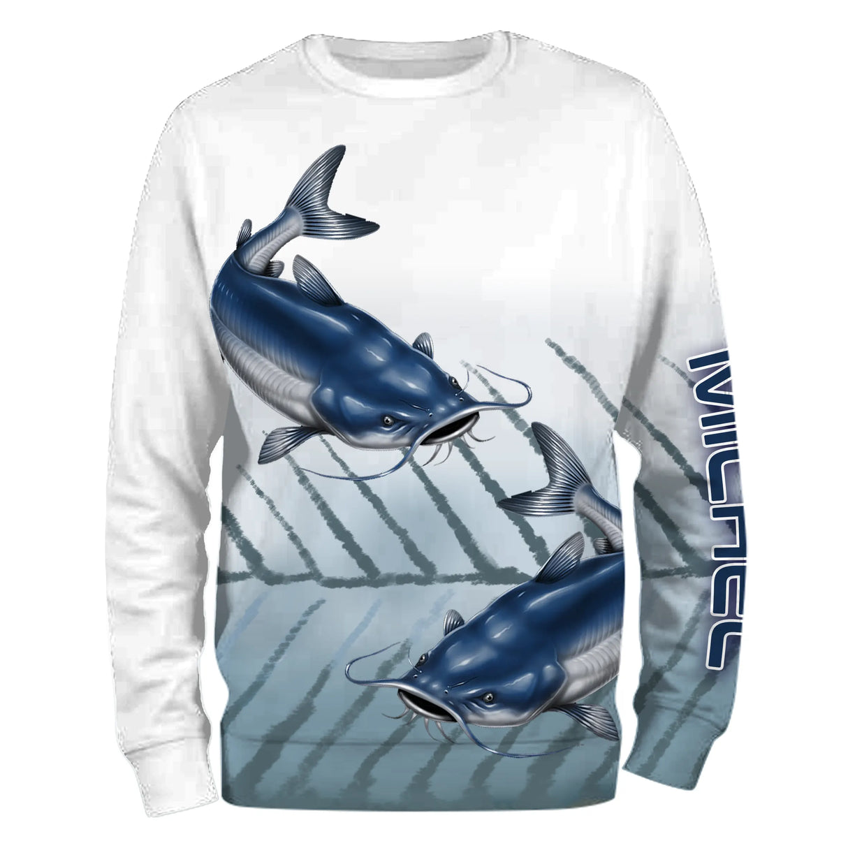 Sweat à capuche pêche catfish, double illustration silures et hameçons, vêtement chaud pour pêcheur clonk
