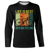 T-shirt Cyclisme La Vie Est Meilleure À Vélo - CT01022430 T-shirt Manches Longues Homme Noir