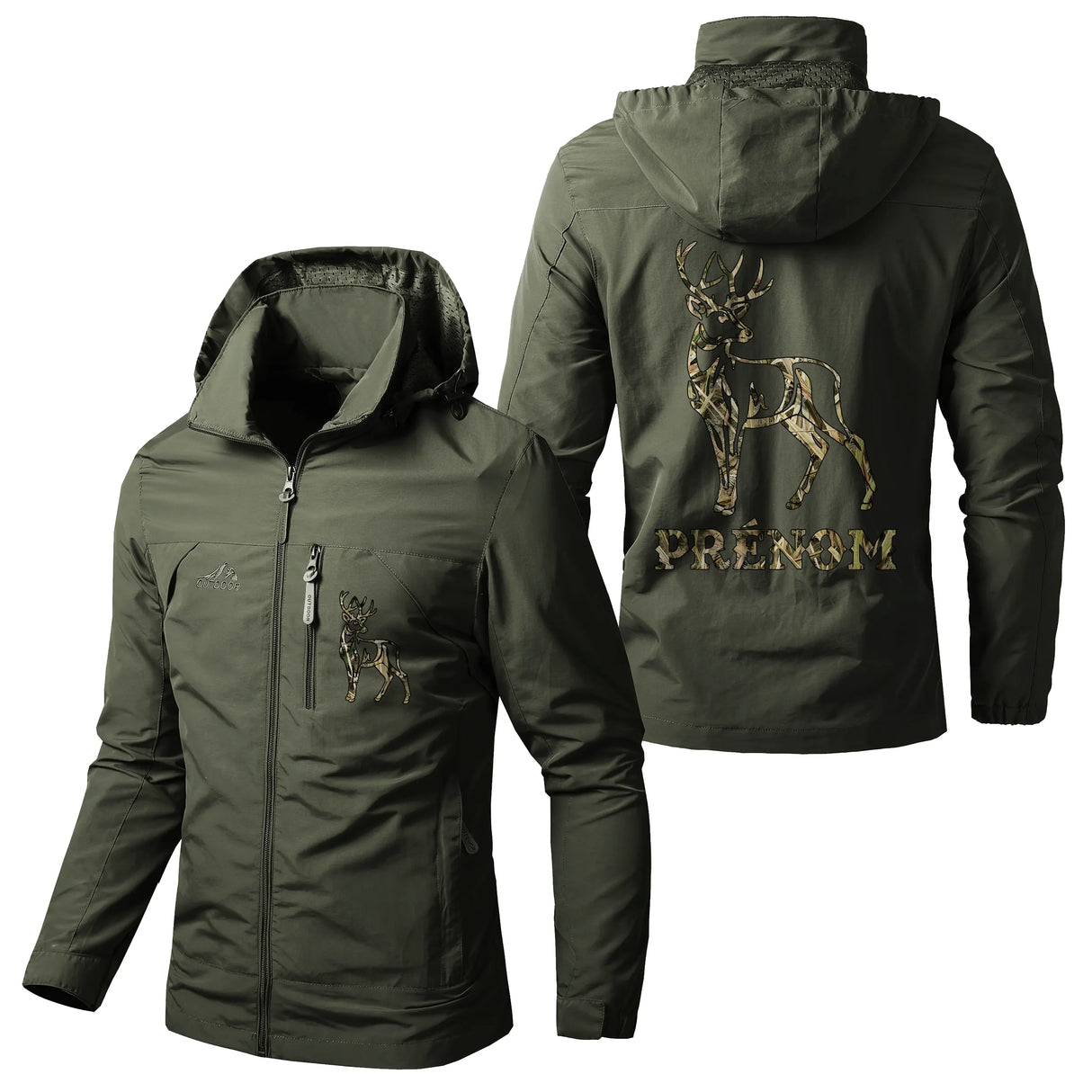 Veste Imperméable et Coupe-Vent Chasse Au Cerf, Cadeau Personnalisé Chasseur - CT07092348 Vert
