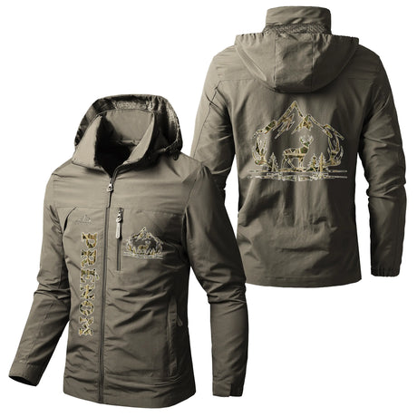 Veste Imperméable Et Coupe-Vent Chasse Au Cerf, Cadeau Personnalisé Chasseurs - CT07092352 Kaki